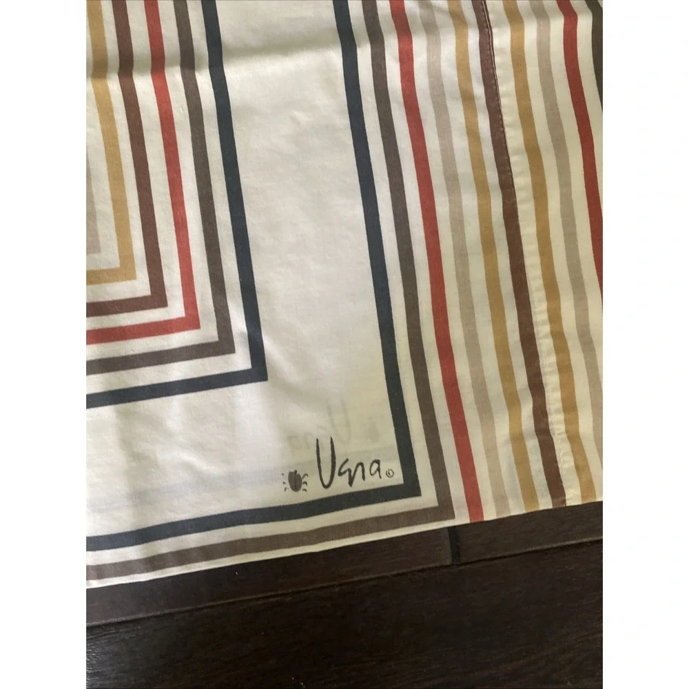Vintage 1970's Vera Neumann Striped Square Standard Set of Pillowcases MCM